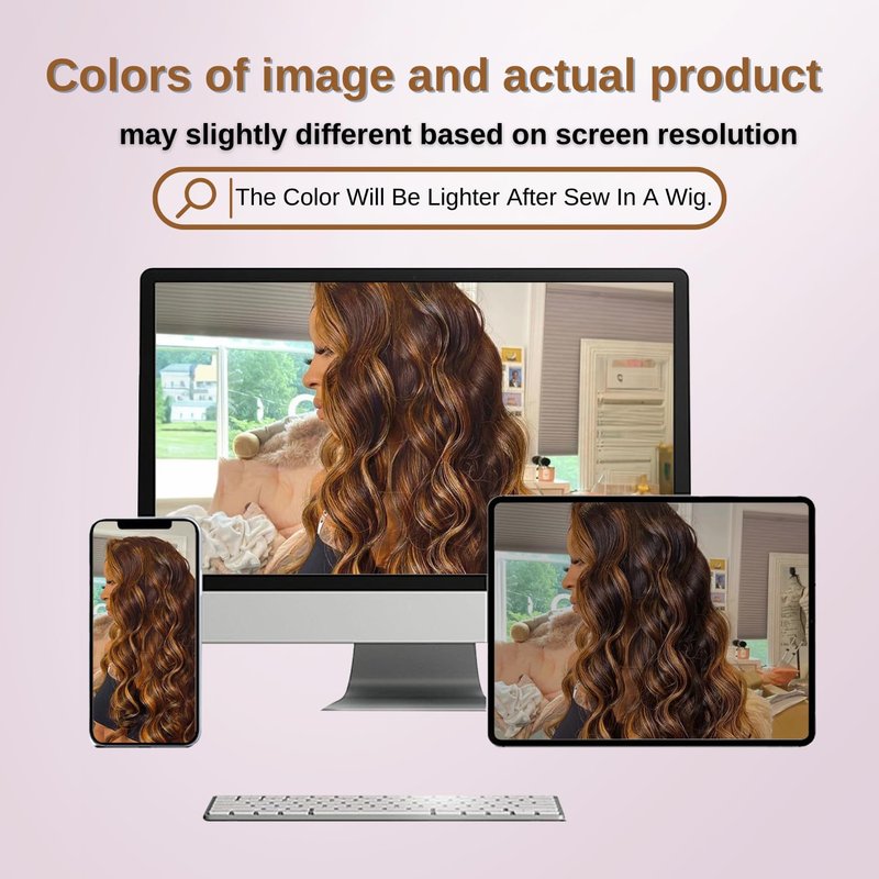 ALHER 4/27 Honey Blonde Highlight Body Wave Ombre Human Hair Bundle 16 Inch Brown Colored Bundles 12A 100% Brazilian Virgin Remy Human Hair Soft Wavy Weave 4/27 Highlight Color