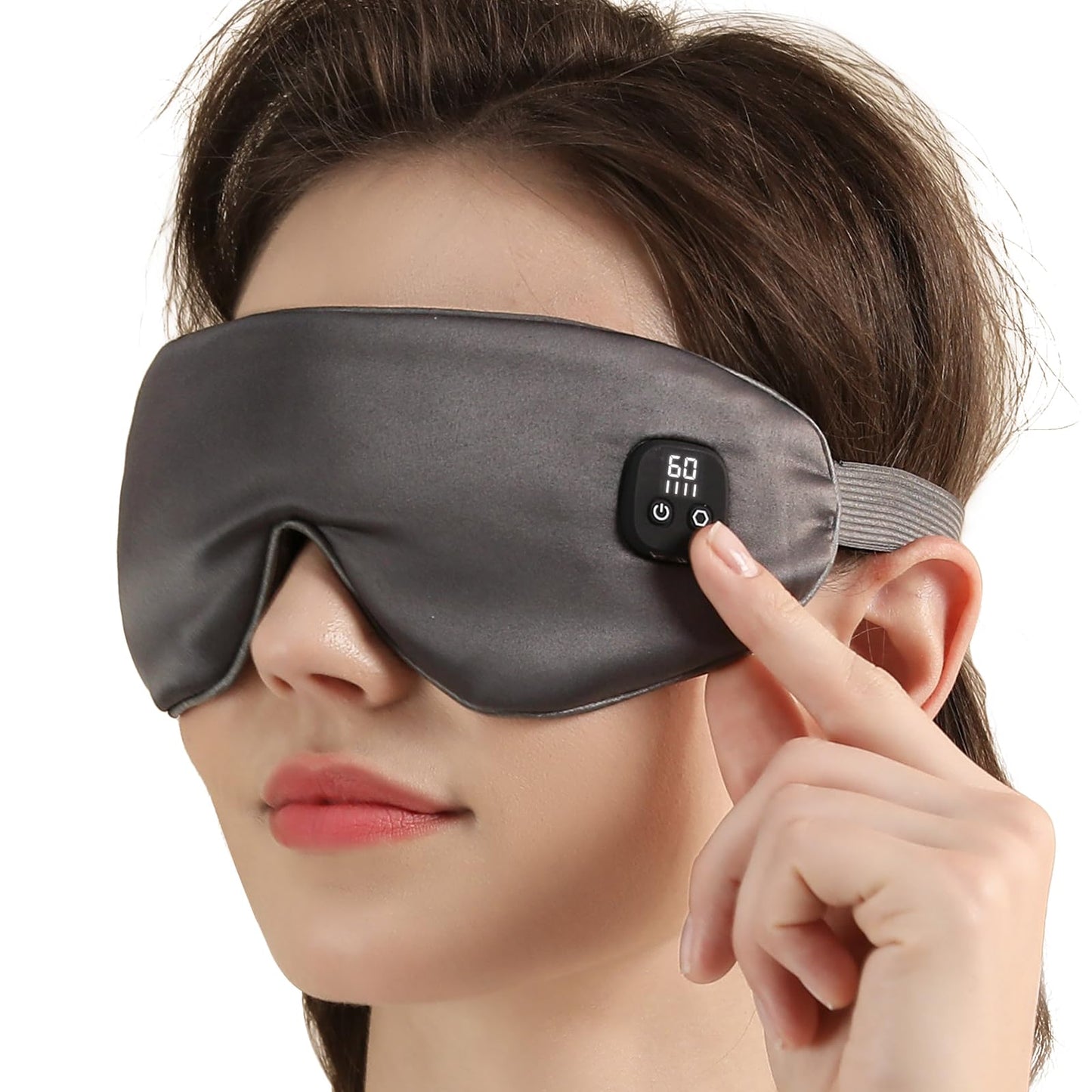 Heated Eye Mask for Dry Eyes, Cordless Warm Eye Compress with 4 Temperature & Timer Levels, Detachable & Washable Eye Heating pad for Blepharitis, Styes, MGD, Travel