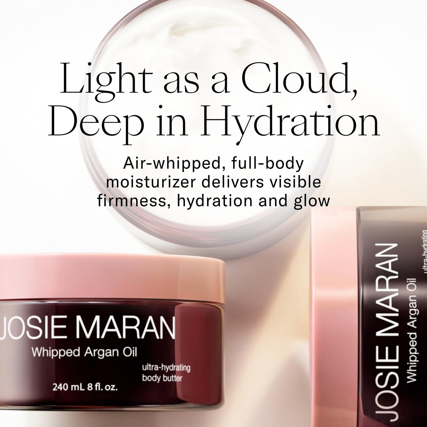 Josie Maran Whipped Argan Oil Body Butter Trio - Skin Firming Cream with Whipped Shea Butter & Avocado Oil - 3-Piece Body Butter Gift Set - Unscented (2 x 2 Oz) & Vanilla Apricot (2 Oz)