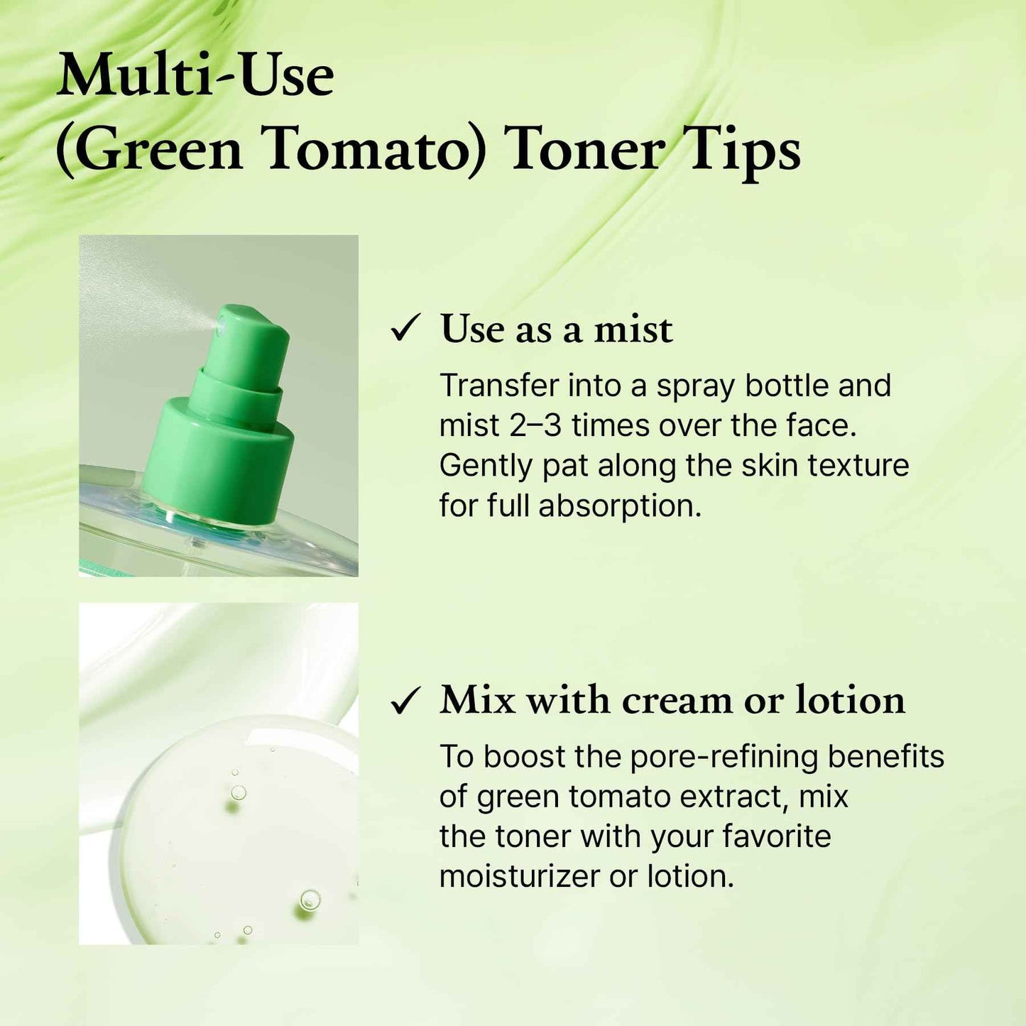 FULLY Green Tomato Toner, Pore Tightening with 95% Green Tomato Extract and VIT C, Skin Soothing and Hydrating, Fragrance Free, Vegan & Dermatologically Tested, 8.45 fl.oz