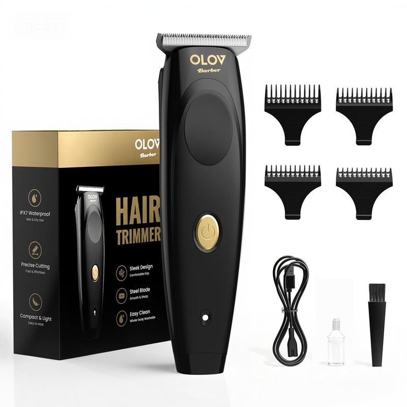 OLOV barber Hair Trimmer for Men, Cordless T-Blade Beard Trimmer, Professional Rechargeable Hair Clippers for Hair Cutting