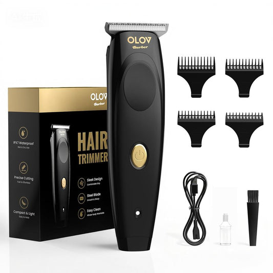 OLOV barber Hair Trimmer for Men, Cordless T-Blade Beard Trimmer, Professional Rechargeable Hair Clippers for Hair Cutting