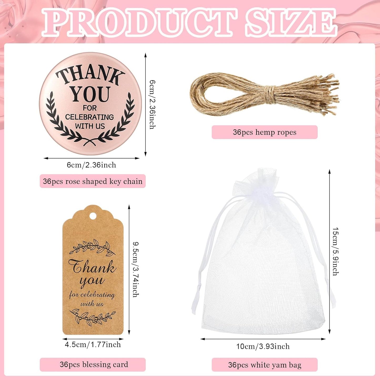 Thank You Compact Mirror Set - 24 Bulk Gifts for Women | Bridal Shower & Bachelorette Party Favors
