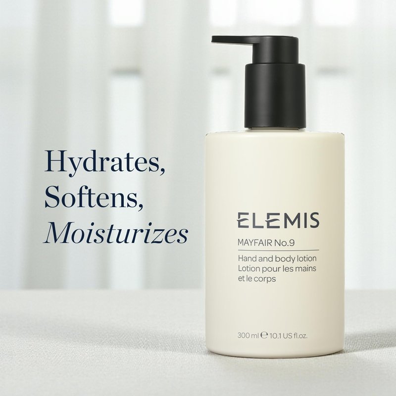 ELEMIS Mayfair No.9 Hand & Body Lotion, Lightweight Formula Hydrates, Softens, and Moisturizes Skin with Sustainable Shea Butter and Borage Oil, 300ml