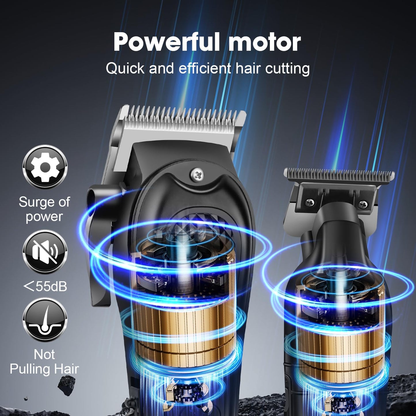 KEMEI Professional Hair Clippers Set for Men, Cordless Rechargeable Barber Clippers & Trimmers Kit, Clippers for Hair Cutting, Gifts for Men