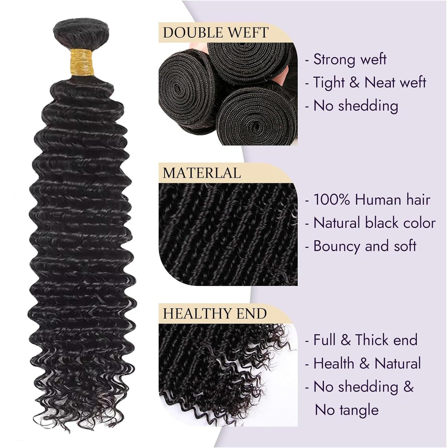 12 Inch Deep Wave Lace Frontal Closure 13x4 Ear to Ear Frontal HD Lace Brazilian Curly Virgin 100% Human Hair For Women Pre Plucked with Baby Hair 150% Density Free Part