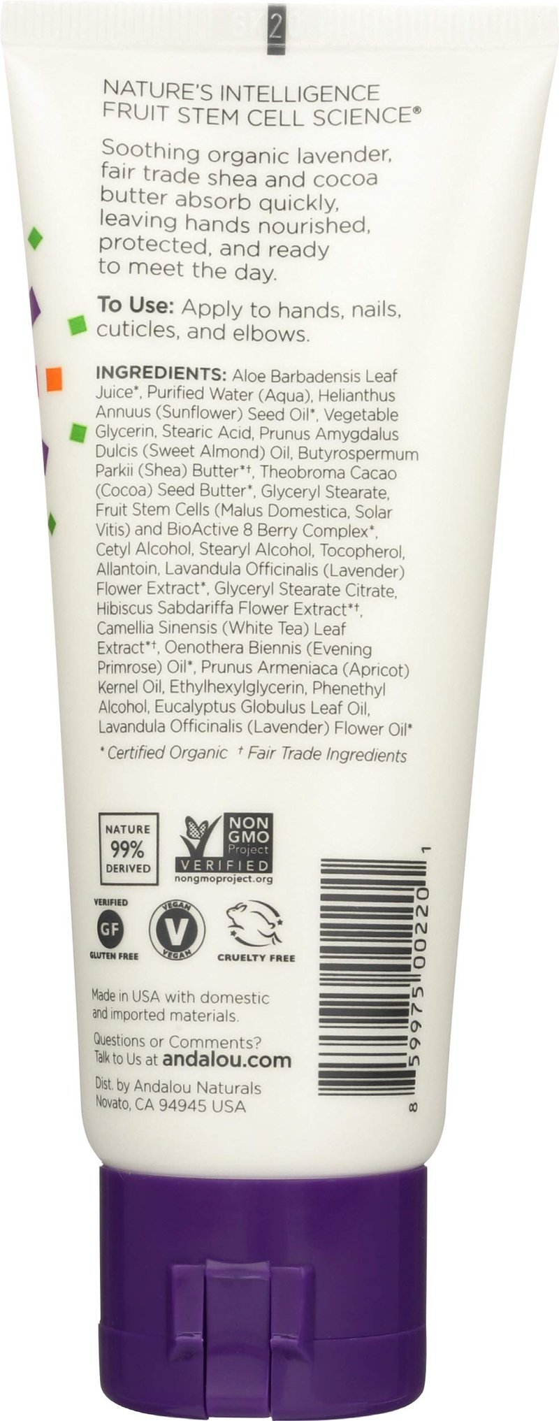 Andalou Naturals Hand Cream Lavender Shea - 3.4 fl oz