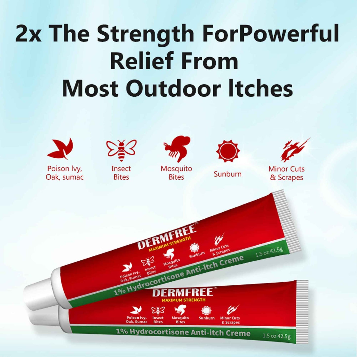 Anti-Itch Cream for Bug Bite & Mosquito Bite Itch Relief | Eczema Cream with Fast Temporary Relief from Insect Bites, Sunburn, Minor Burns & Skin Irritations | Essential for Camping Essentials