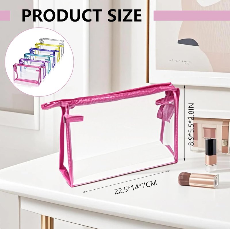 Portable Clear Makeup Bags - 24 Pcs Transparent Waterproof Toiletry Set | Travel Cosmetic Pouches & Pencil Cases