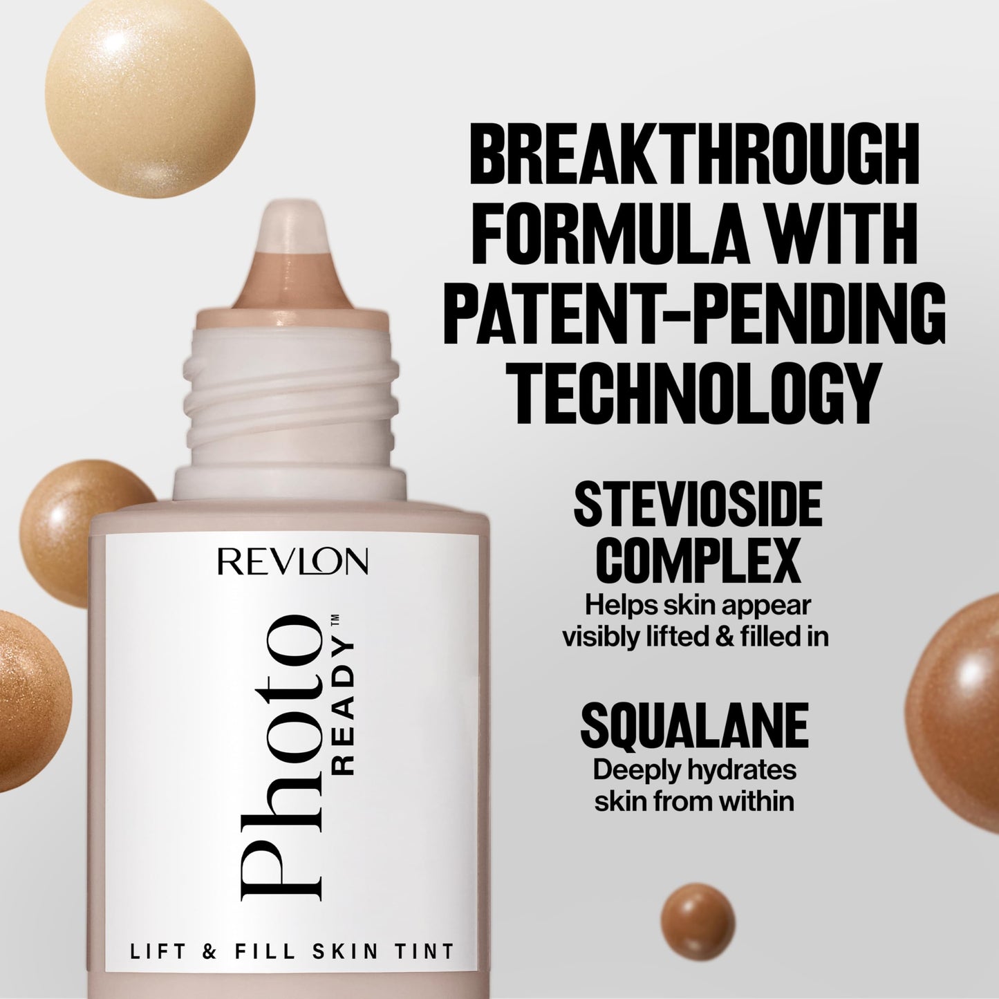 Revlon PhotoReady Lift + Fill Skin Tint, Multi-Use Glow Enhancer, Base & Highlighter for Glowing Skin, Sheer Coverage, 140, 1 fl oz