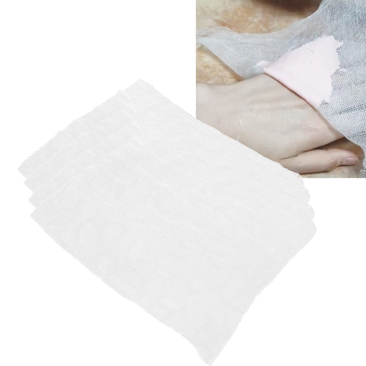 Dioche 100pcs Gauze Mask, Disposable Precut Gauze Face Masks, Soft Cotton Spa Gauze Mask Skin Care Paper Sheet for Treatments and Masks, Wholesale Business