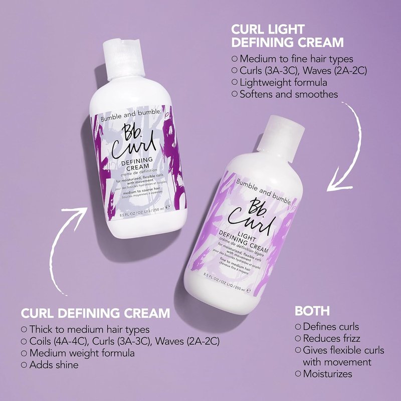Bumble and bumble. Curl Defining Styling Cream - Moisturizing Anti-Frizz Formula for Coily, Curly & Wavy Hair | With Jojoba, Avocado & Coconut Oil