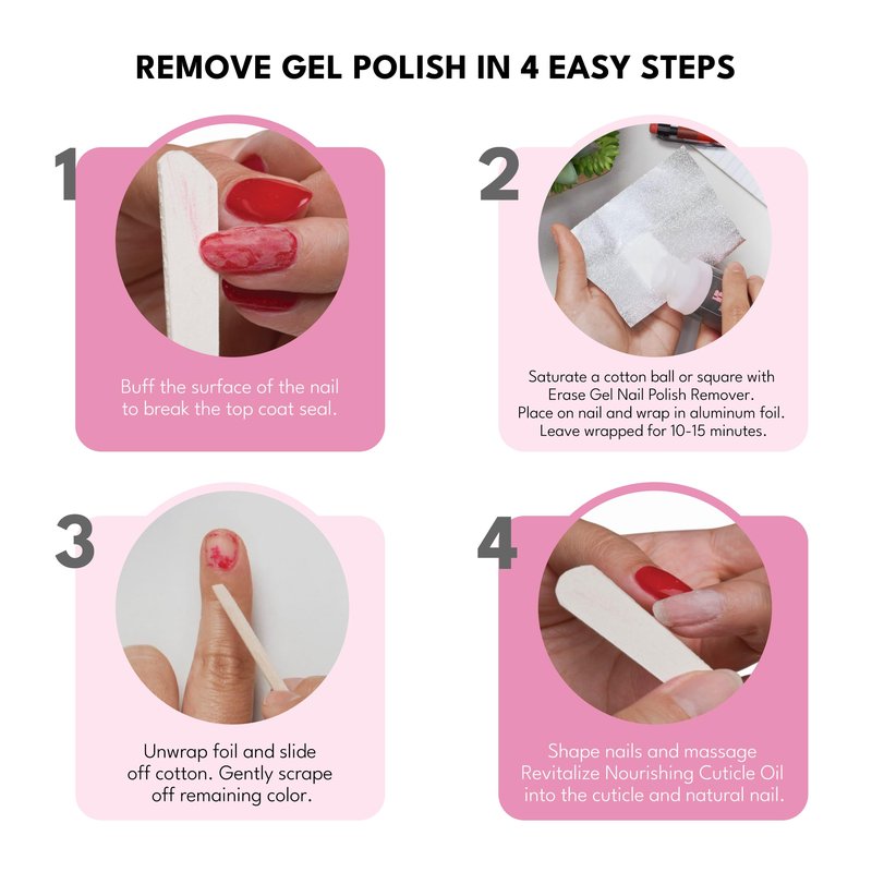 RC Red Carpet Manicure Erase Gel Nail Polish Remover - Soak-Off Formula for Fast, Gentle Removal, Non-Damaging Nail Care, Easy Gel Removal, Ideal for At-Home Use, 16 Fl Oz.