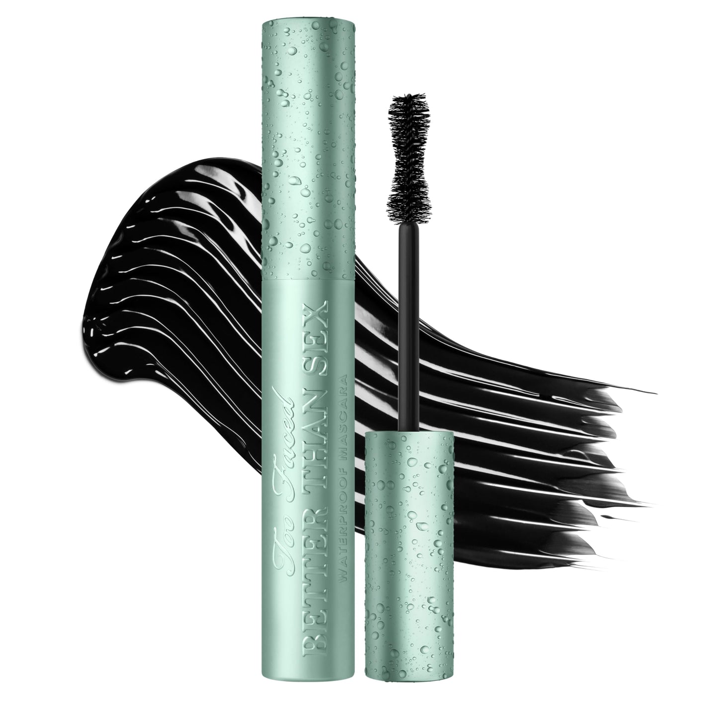 Too Faced Better Than Sex Waterproof Mascara | Volumizing and Lengthening Waterproof Mascara + Hourglass Brush | Formula for Dramatic Lashes | Cruelty-Free Eye Makeup, Black, 0.27 Fl Oz