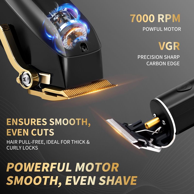 YOGINGO Professional Hair Clippers for Men, Barber Hair Cutting Kit Cordless, Rechargeable Grooming Set Gifts for Men