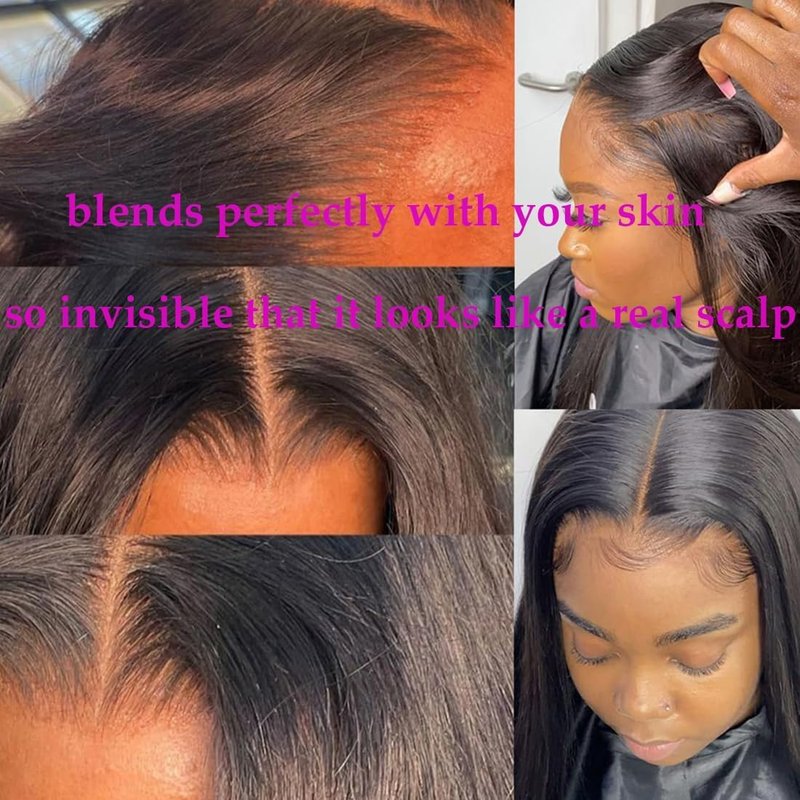 5x5 HD Transparent Lace Closure - Virgin Brazilian Straight Human Hair, 16 Inch, Pre-Plucked, Natural Black