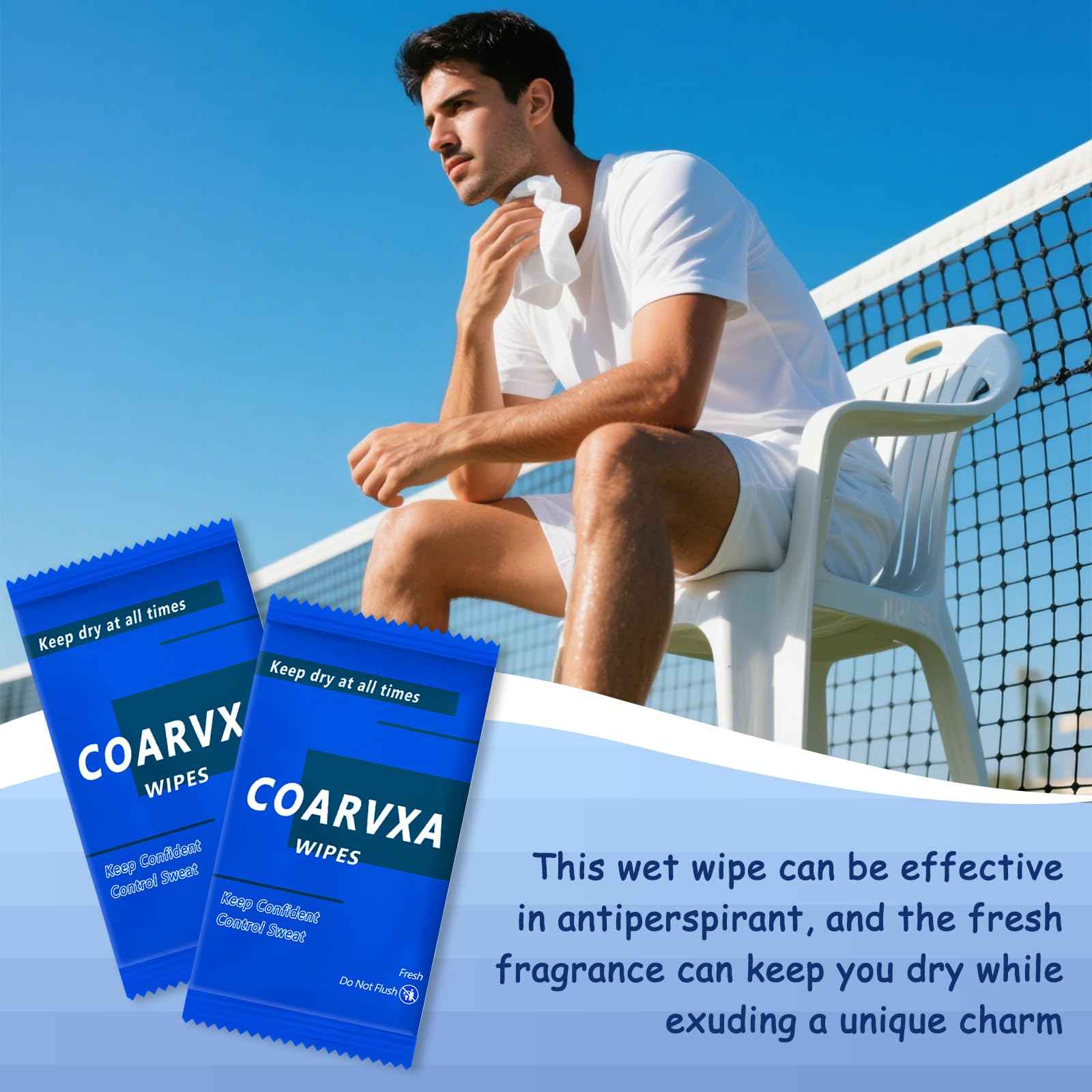 COARVXA Mini Deodorant Body Wipes 100 pieces of deodorant Wipes And Travel To Clean Skin And Travel Deodorant Individually Wrap Hypoallergenic For Female Male Teenagers