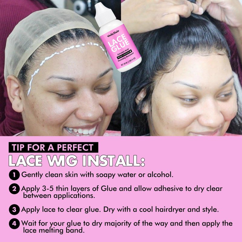 Dolahair Lace Glue Kit - Complete Set with Lace Tint Mousse, Wig Installation & Melting Spray(Medium Brown)