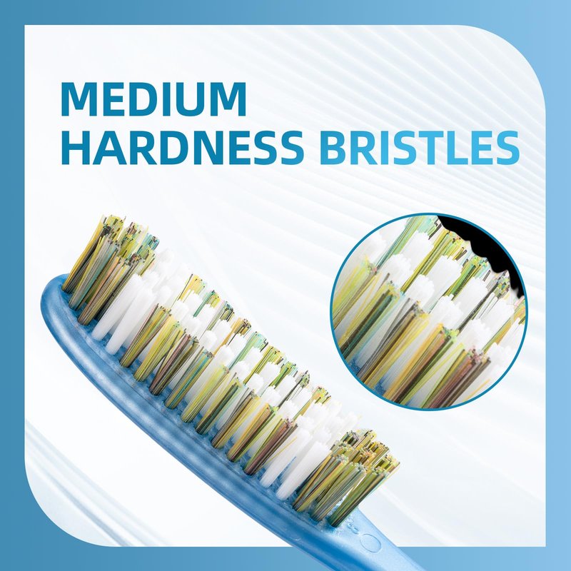 DFBCCZB Long Head Medium Toothbrush Big Head Adult Toothbrush accelerates Cleaning Stains and whitens Teeth 4 Pieces.