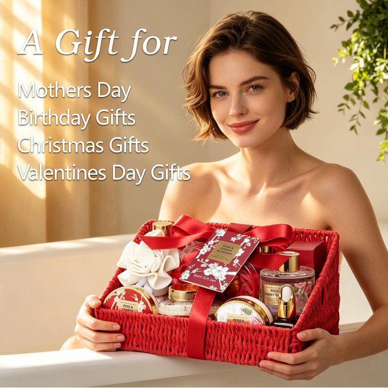 Gifts for Women, 25Pcs Birthday Gift Basket for Women - Luxurious Rose Bath and Body Spa Gift Basket for Women, Skin Care Set for Women | Spa Kit, Gifts Set for Christmas, Valentines Day, Mothers Day