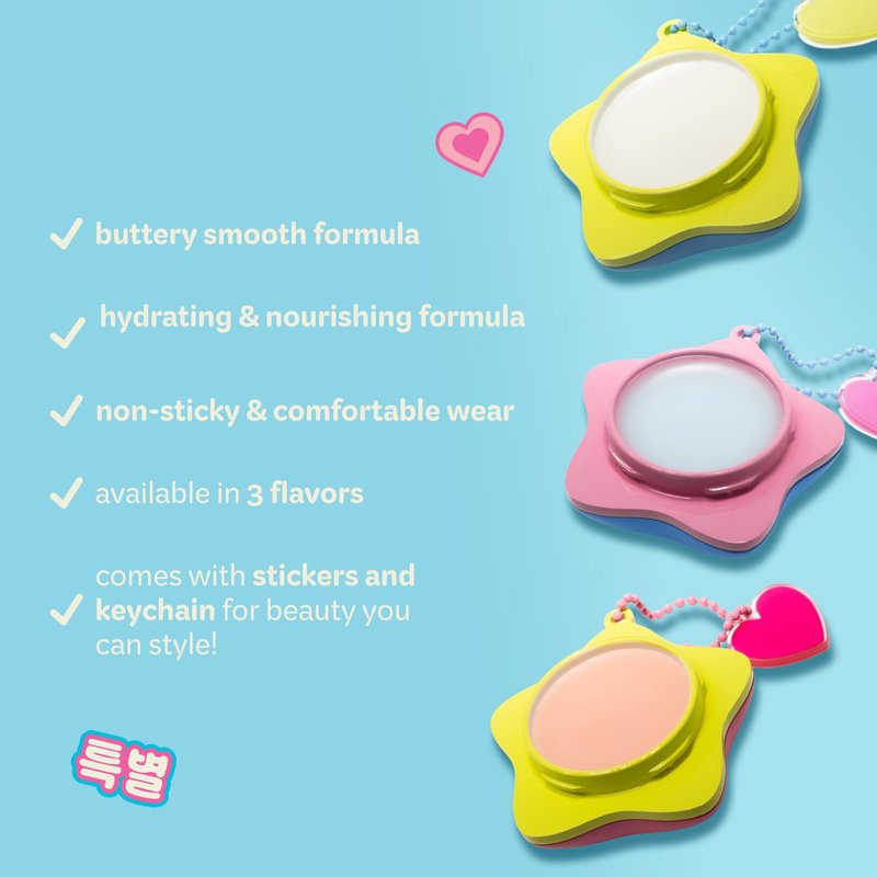 The Crème Shop Plush Pout Lip Butter Lip Balm Key Chain Charm | Korean Formula with Peptides and Squalane to Instantly Hydrate, Nourish, Moisturize, and Soften Dry Lips- Mint