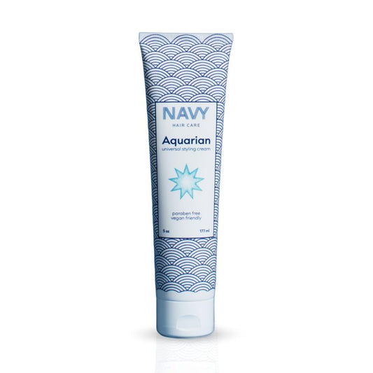 NAVY HAIR CARE Aquarian 3-in-1 Styling Cream | Lightweight Smoothing Leave-In, Heat Protectant & Curl Defining Cream | Anti-Frizz, UV Protection & Shine Boost with Shea Butter & Coconut Oil | 5 oz