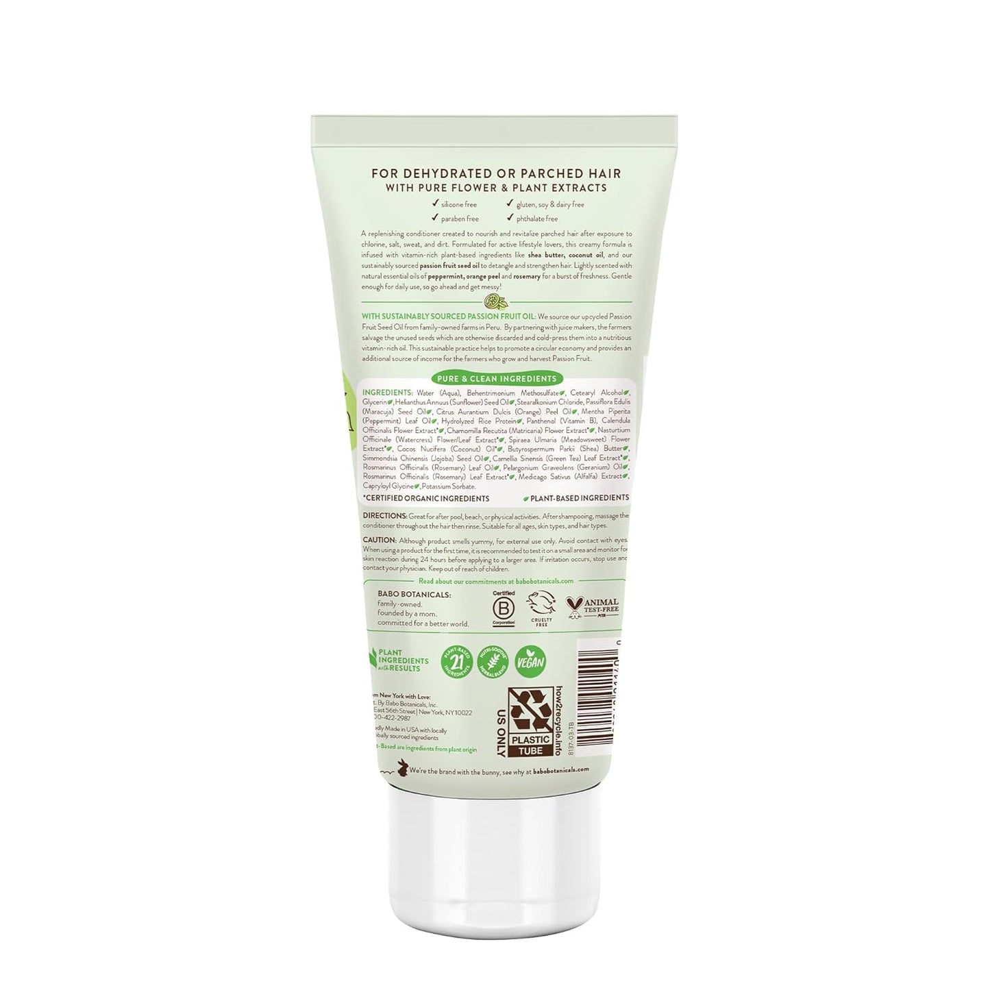 BABO Botanicals Citrus Mint & Passion Fruit Conditioner - Purifying Shea Butter & Green Tea Formula | For All Ages