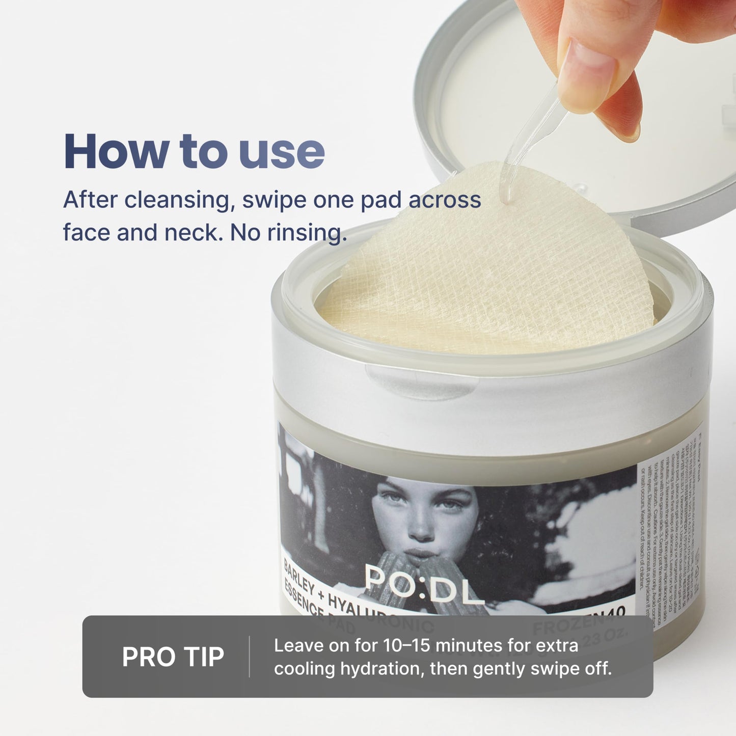 [PODL]Barley Hyaluronic Frozen40 Essence Toner Pads(70p) | Freeze-Dried Technology for Instant Cooling Hydration & Calming | Dual-Sided Toner Pads for Soft Exfoliating & Smooth Skin | Korean Skin Care