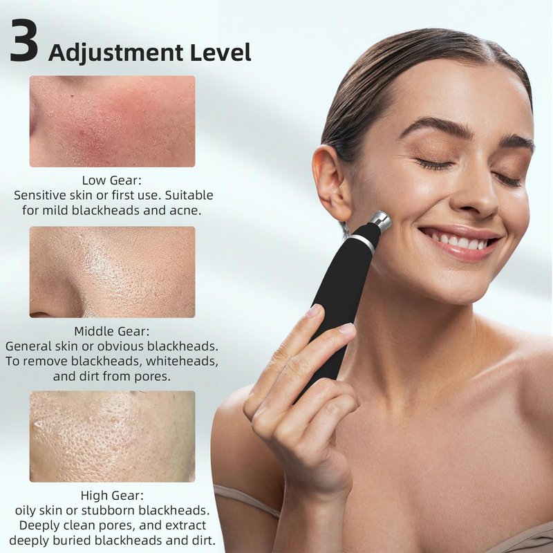 IeBilif Diamond Microdermabrasion Machine, 3 Modes Diamond Microdermabrasion Dermabrasion Machine for Blackhead Removal, Portable Microdermabrasion Tool with 8 Diamond Tips
