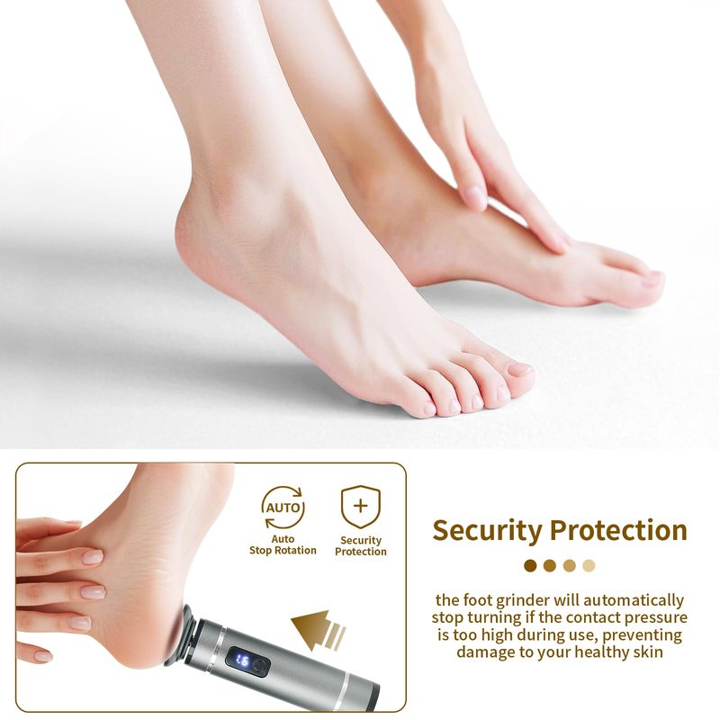 The 2025 Latest Model Electric Feet Callus Remover,Electric Foot Files for Men & Women,Electric Callus Remover for Feet Dead Skin and Calluse,Rechargeable Digital Feet Callus with 4 Grinding Heads