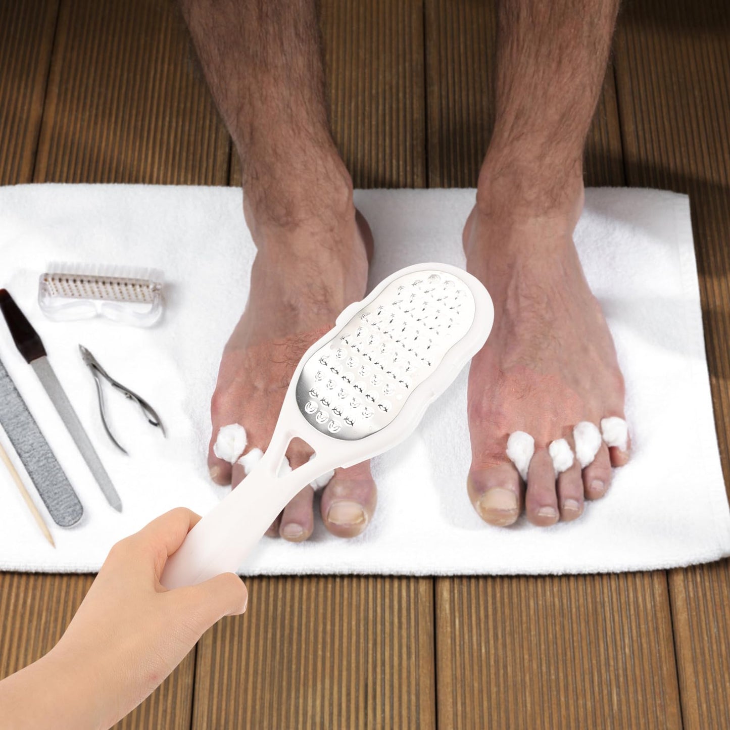 Beavorty Foot File Callus Remover 9.44 Inch Handheld Pedicure Tool for Rough Feet Dead Skin Removal and Smooth Skin Care at Home