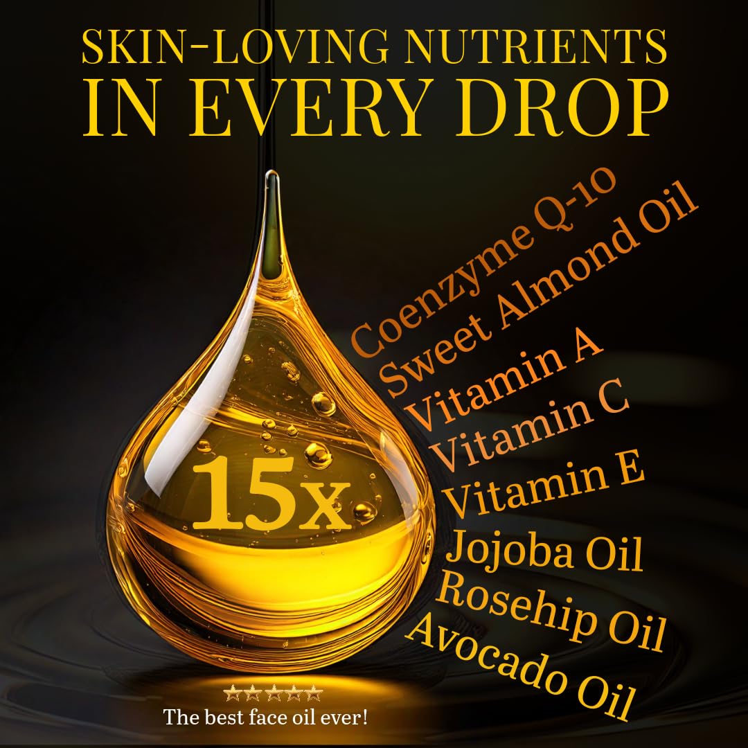 ljörk Q-10 Face Oil | 15 in 1 Powerful Anti-Aging Facial Oil with CoQ10, Vitamin C & E | Hydrating, Lightweight Oil for Radiant Skin