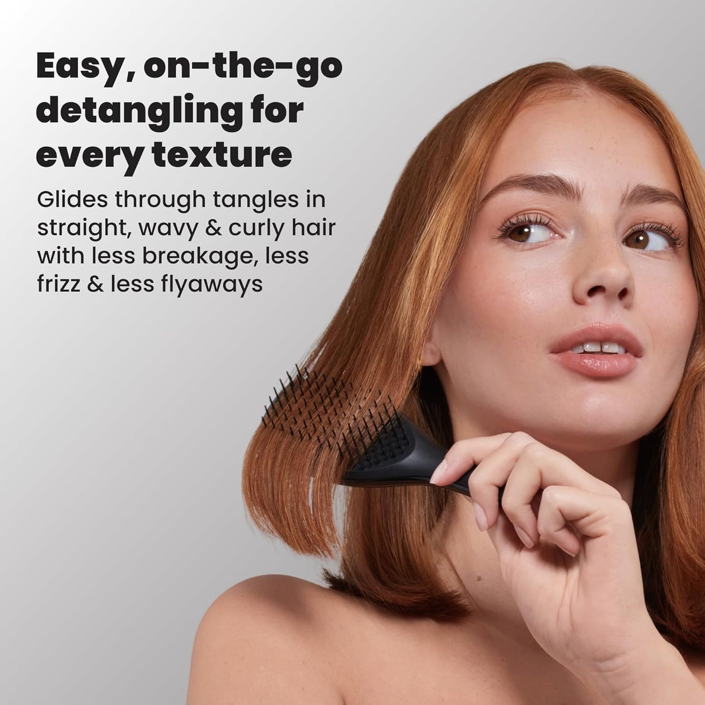 Tangle Teezer Ultimate Detangler Brush - Travel-Sized Mini Hair Brush for Straight to Wavy Hair, Black