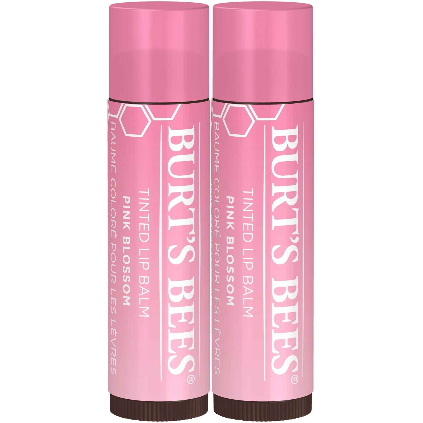Burt's Bees 2-Pack Tinted Lip Balm Duo with Pink Blossom and Sweet Violet Shades, Long Lasting Hydrating Formula