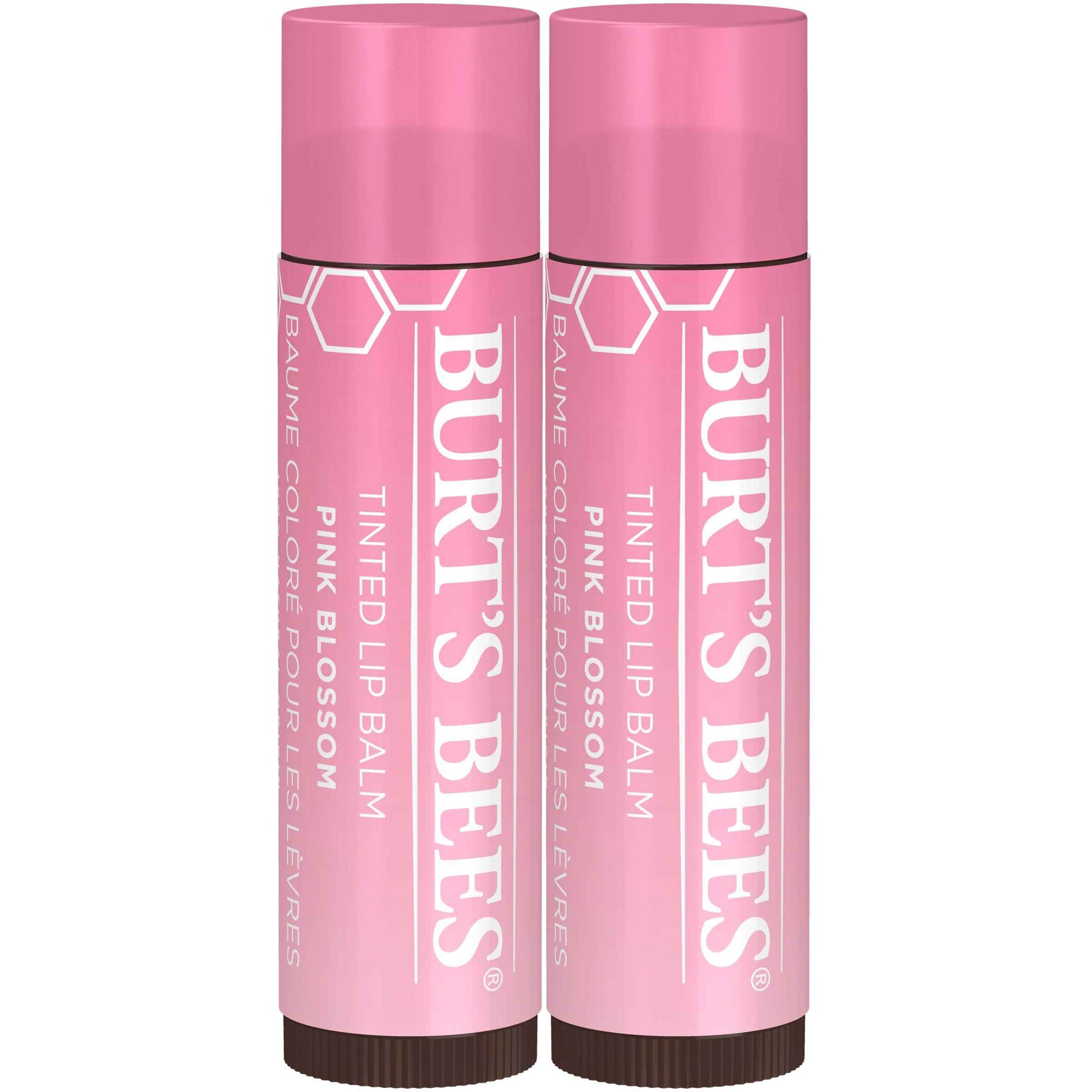 Burt's Bees 2-Pack Tinted Lip Balm Duo with Pink Blossom and Sweet Violet Shades, Long Lasting Hydrating Formula