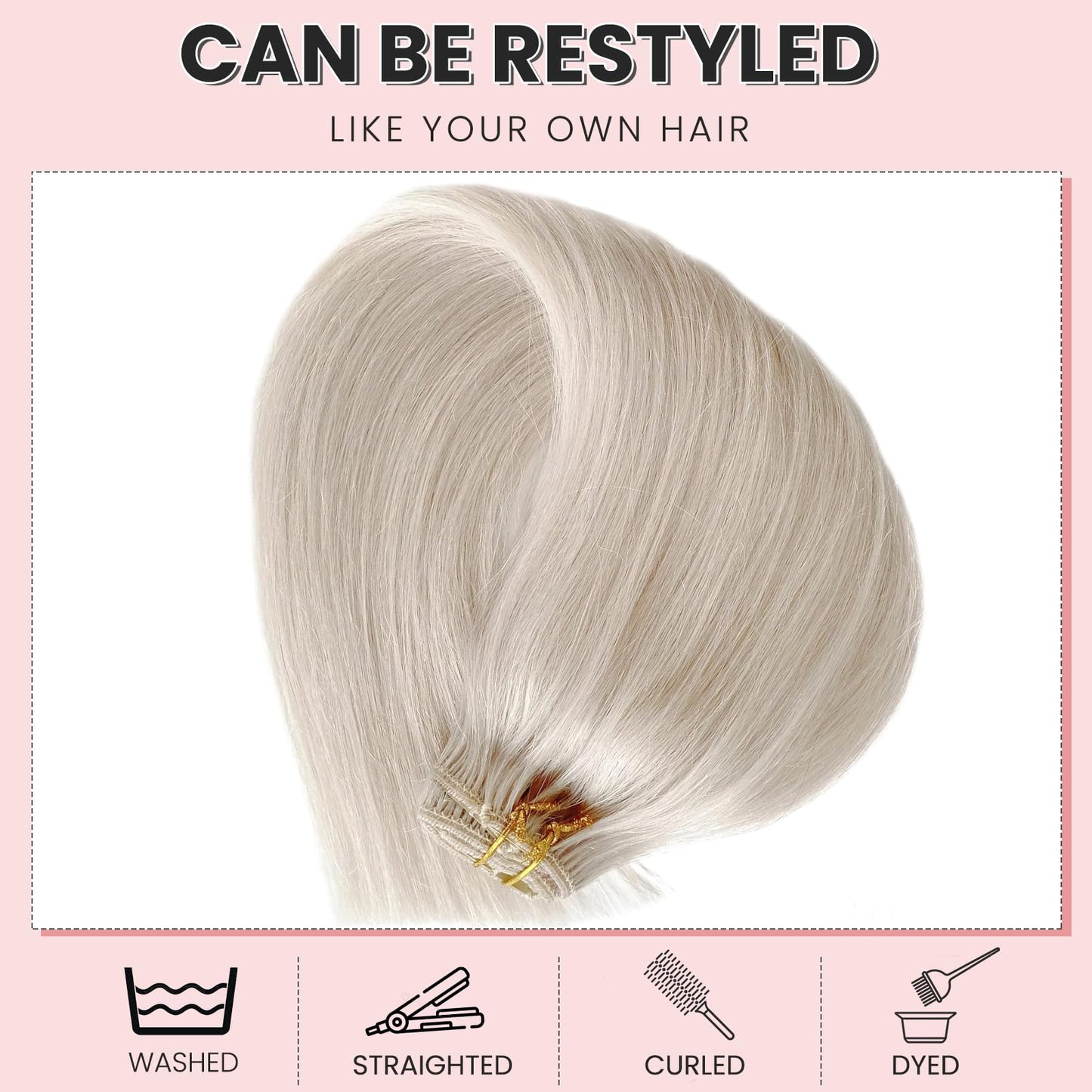Clip in Hair Extensions Light Brown Hair Extension Real Human Hair Clip ins for Women 18 Inch 100G 7 Pcs