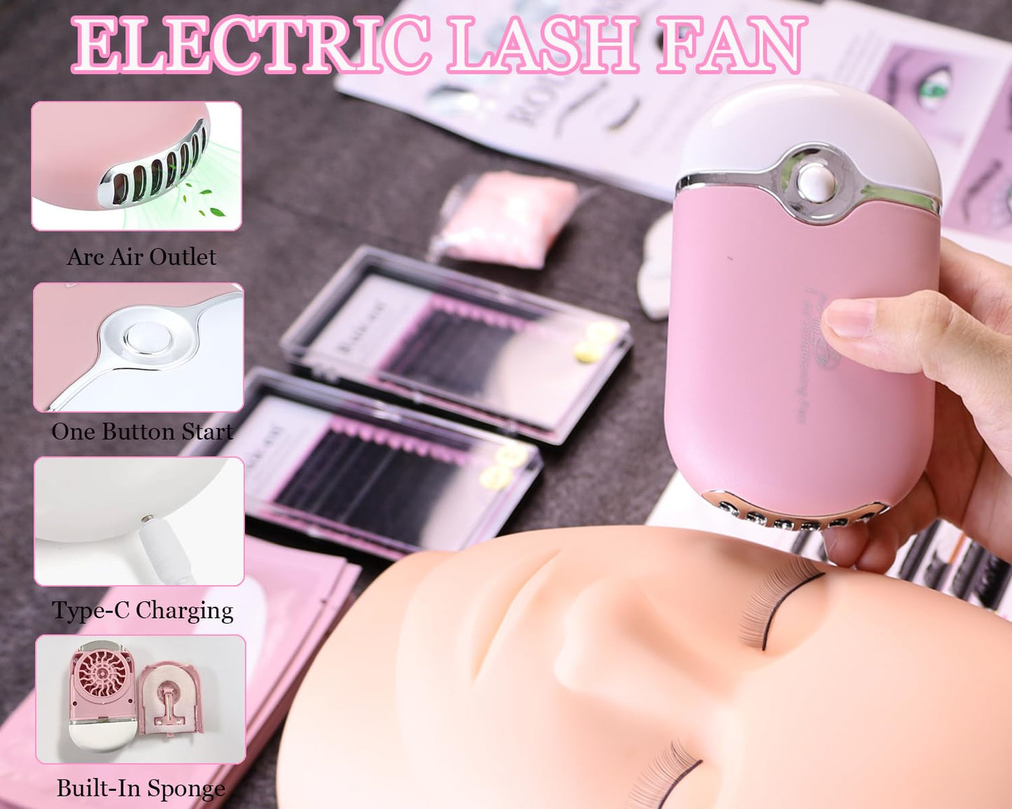 Lash Eyelash Extension Kit for Beginners, Lash Kit for Beginners & Training Course, Beginner Lash Tech Starter Kit Includes Practice Mannequin Head and More Eyelash Extension Supplies Tools