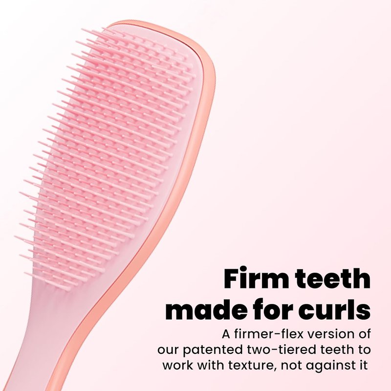 Tangle Teezer Ultimate Detangler Brush - Curly Hair Tool for 3C to 4C Types | Reduces Frizz & Breakage, Pink Mango