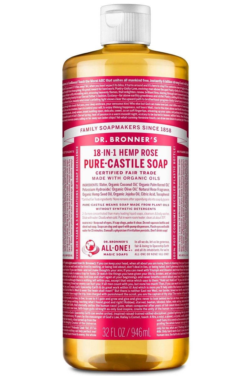 Dr. Bronner 'S Magic Soaps 18-In-1 Hemp Pure Castile Soaps Rose 32 Fl. Oz. by Dr. Bronner