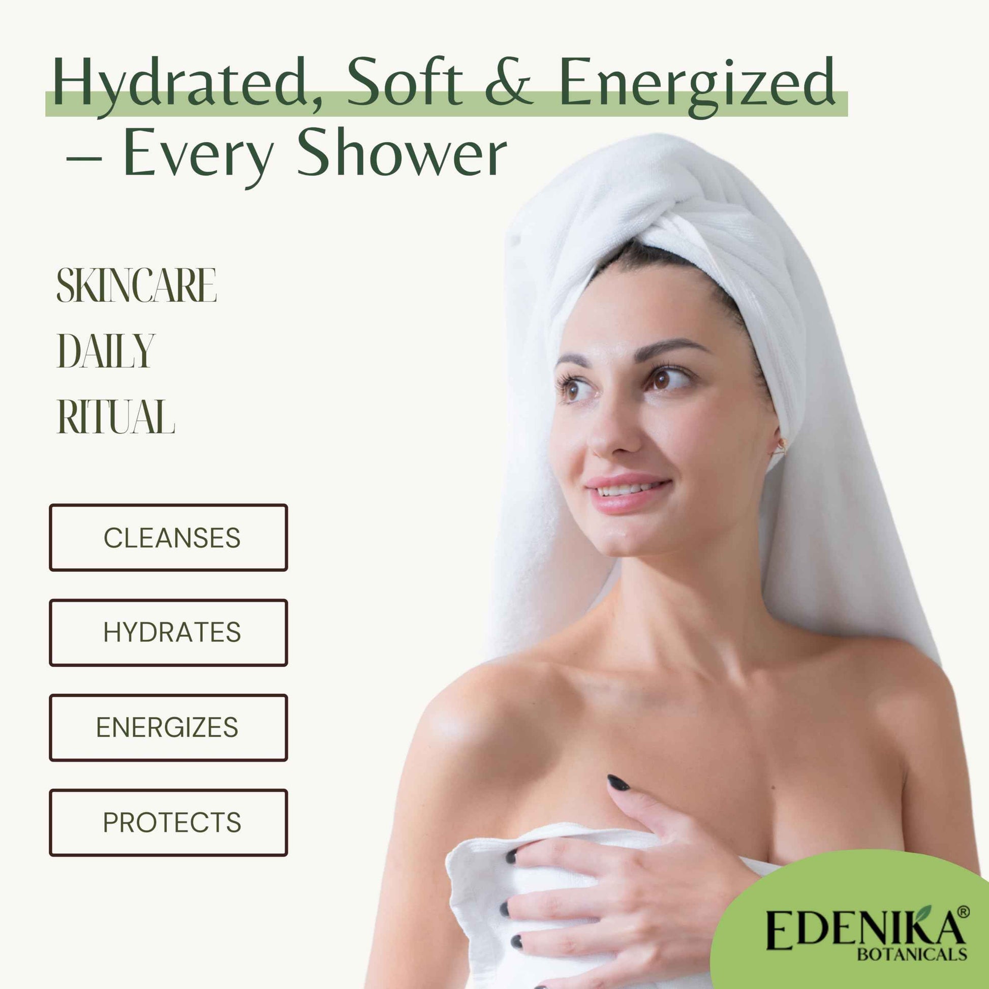 EDENIKA BOTANICALS Lemongrass Body Wash with Vitamin E, Cleanses, Refreshes & Invigorates, Shower Gel for Dry and Sensitive Skin, Women & Men, Organic & Natural, 16 fl oz, 2-Pack