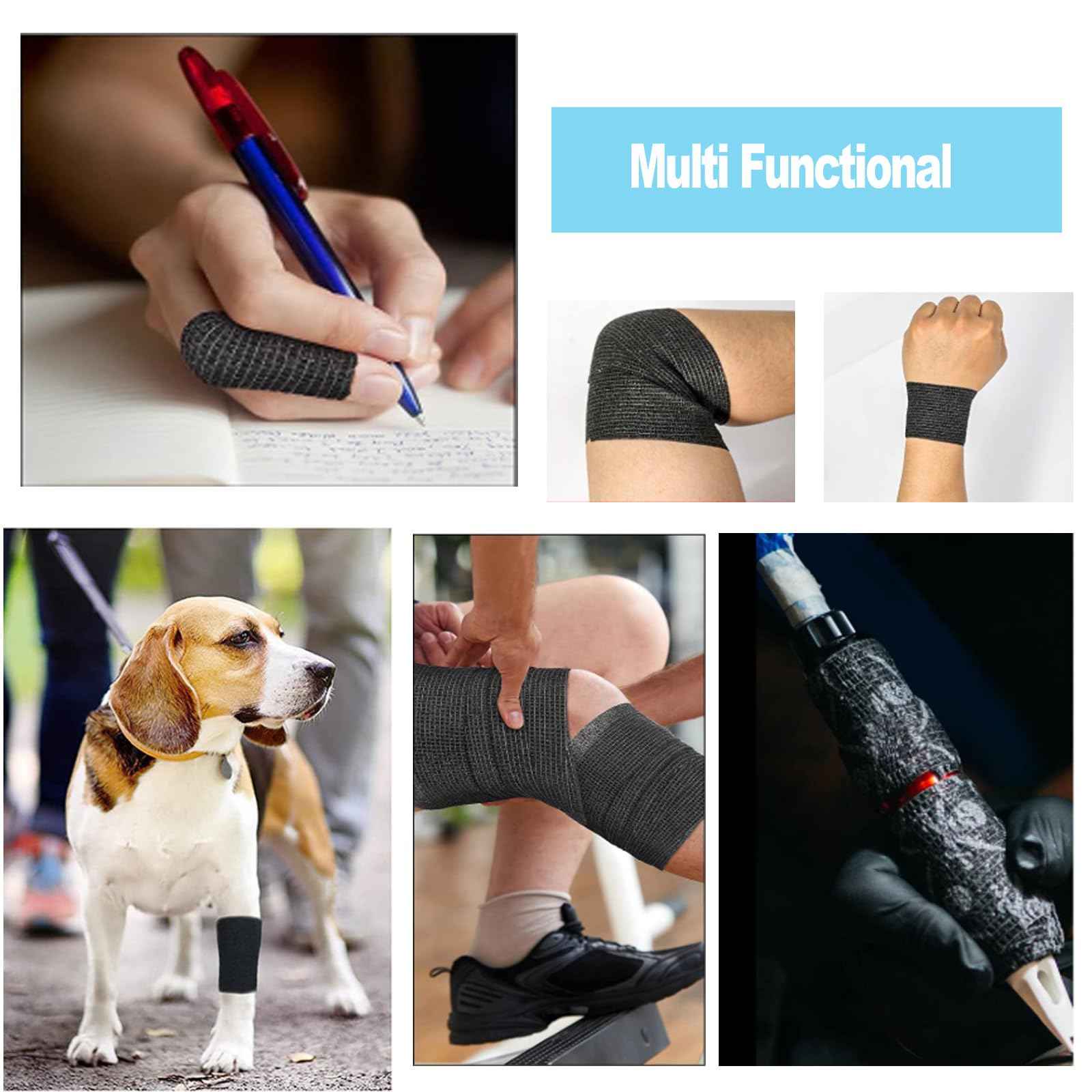 Tattoo Grip Tape - Beoncall 24pcs Self Cohesive Bandage Wrap 2”x 5 Yards Tattoo Gun Wrap Athletic Tape Tattoo Accessories Tattoo Supplies