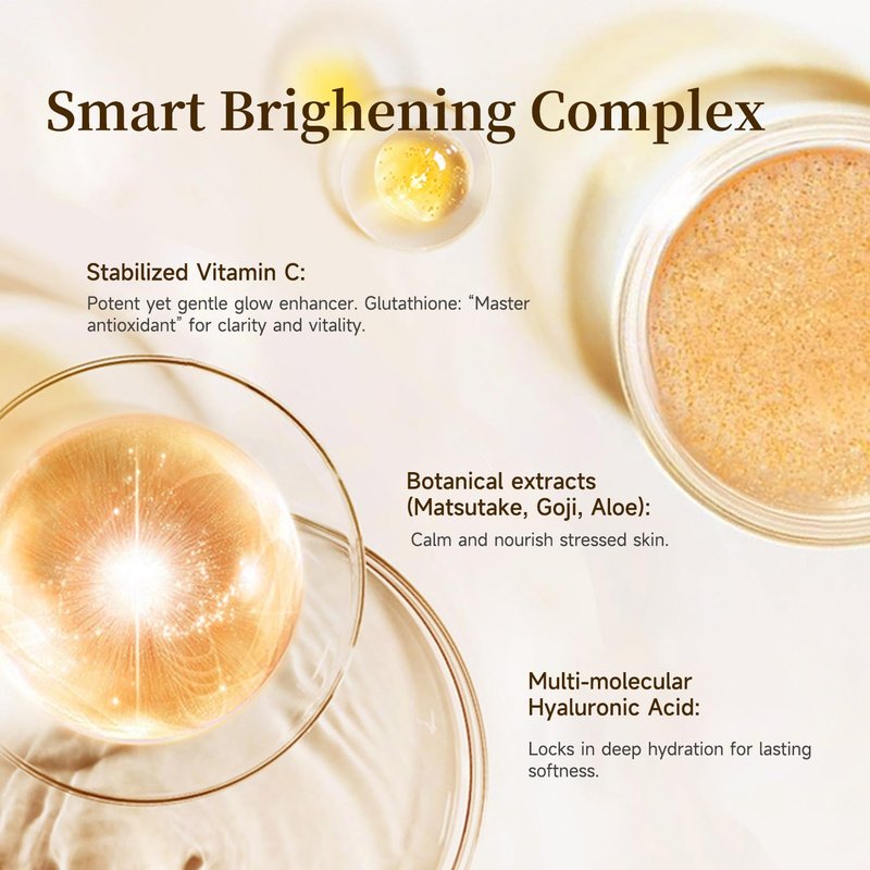 Vitamin C Brightening Serum for Face, Antioxidant Hydrating Ampoules with Glutathione, Niacinamide & Hyaluronic Acid, Daily Skincare for Uneven Tone, Dark Spots & Sensitive Dry Skin, 1.2ml x 30