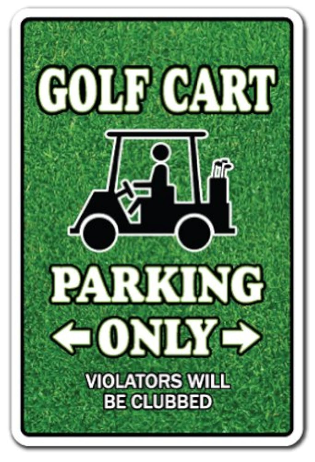 Golf Cart Parking Sign Golfer Lover Golfing Clubs Widow | Indoor/Outdoor | 12" Tall