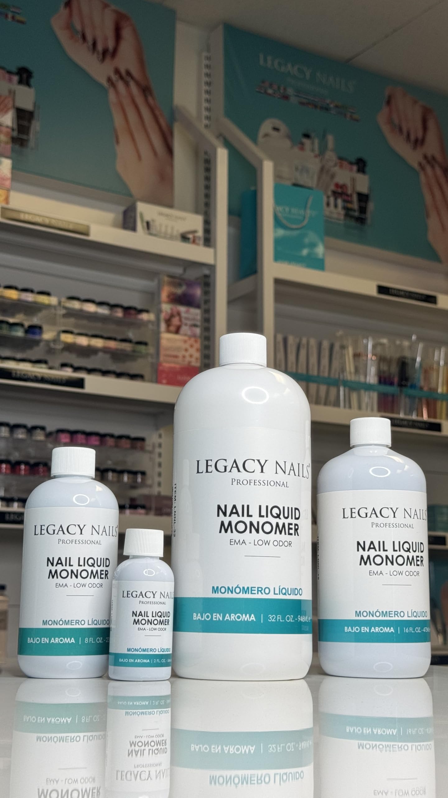 LEGACY NAILS Professional NAIL LIQUID MONOMER - MMA-Free, Acetone-Free, Low Odor Formula, Compatible with All Acrylic, Perfect for Nail Extensions, Sculpting & Overlays - 236ml / 8 FL.oz.