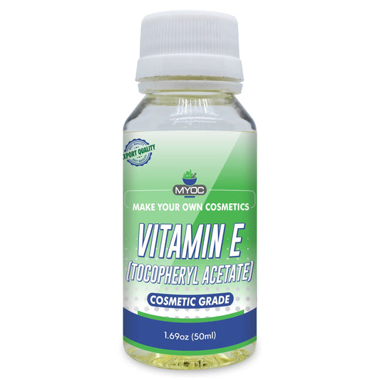MYOC Tocopherol Acetate Vitamin E Pure Pale Yellow Cosmetic Grade Raw Material for DIY Creams Soaps Lotion Shampoo & Serum, Moisturizes & Nourishes Skin - 50 ml