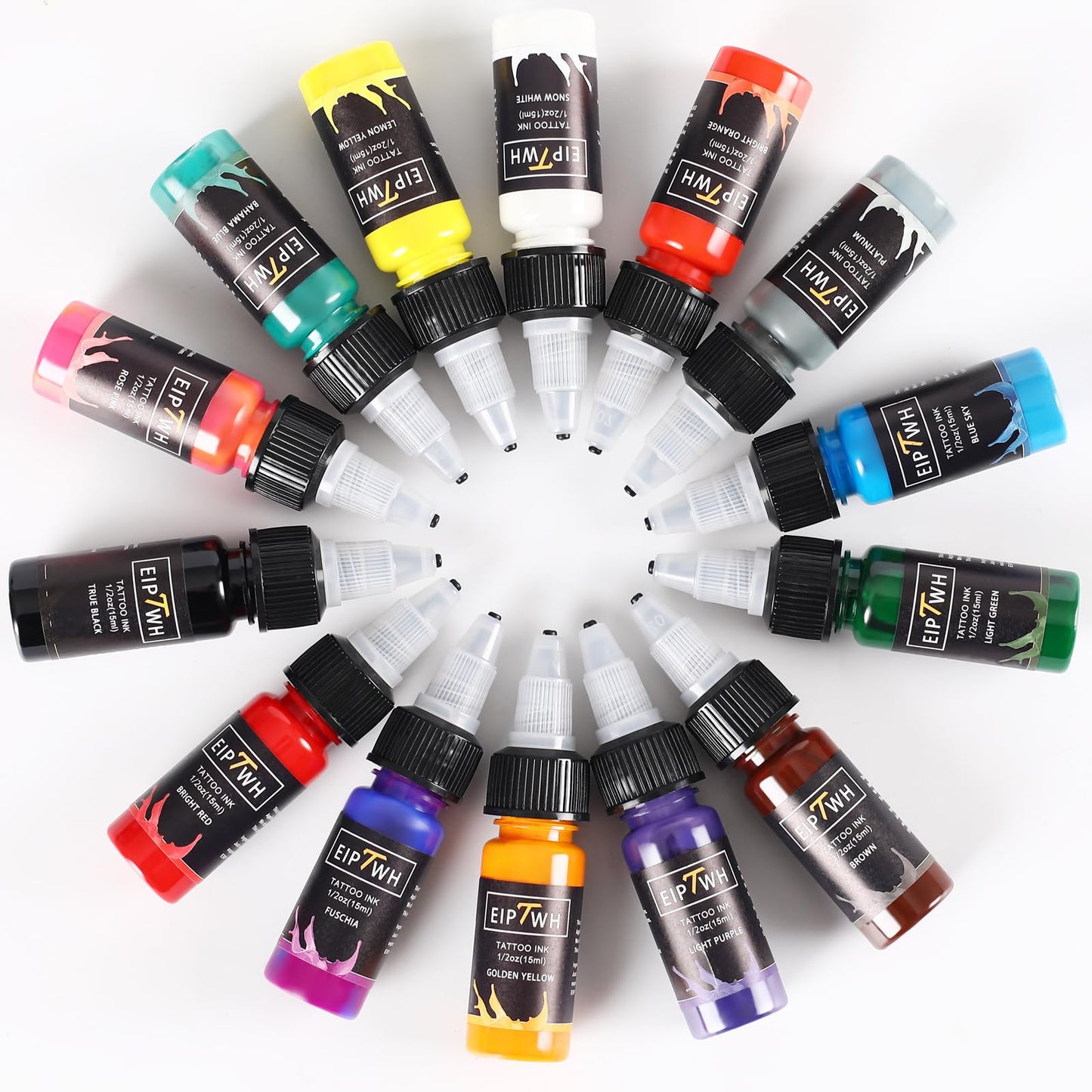Tattoo Ink Set,EIPTWH 14 Colors Tattoo Ink Color Set 1/2oz 15ml/Bottle Bright&Vibrant Color Ink for Tattooing Tattoo Supplies
