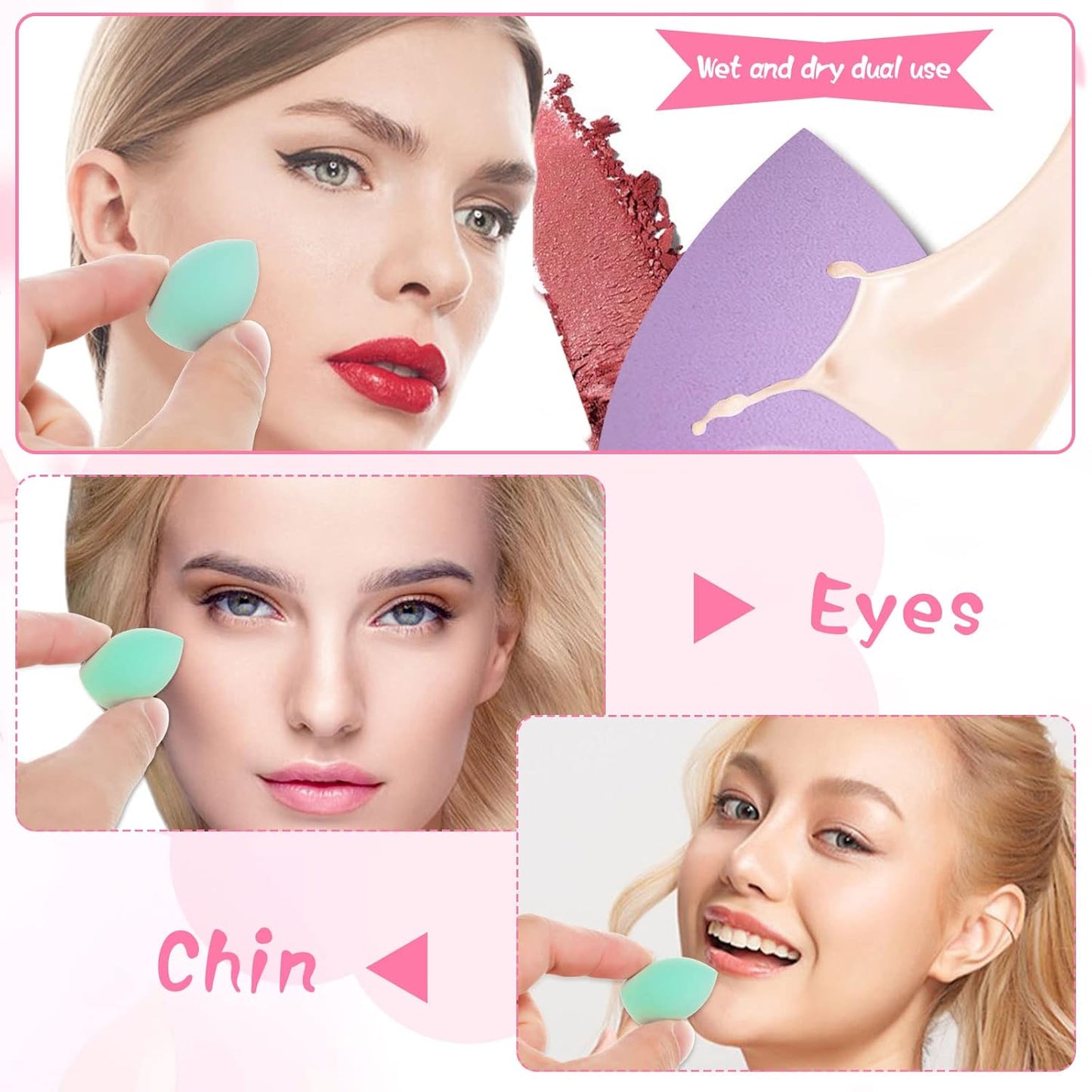 Mini Makeup Sponges - 40Pcs Multi-Colored Super Soft Facial Beauty Tools for Foundation & Liquid Application