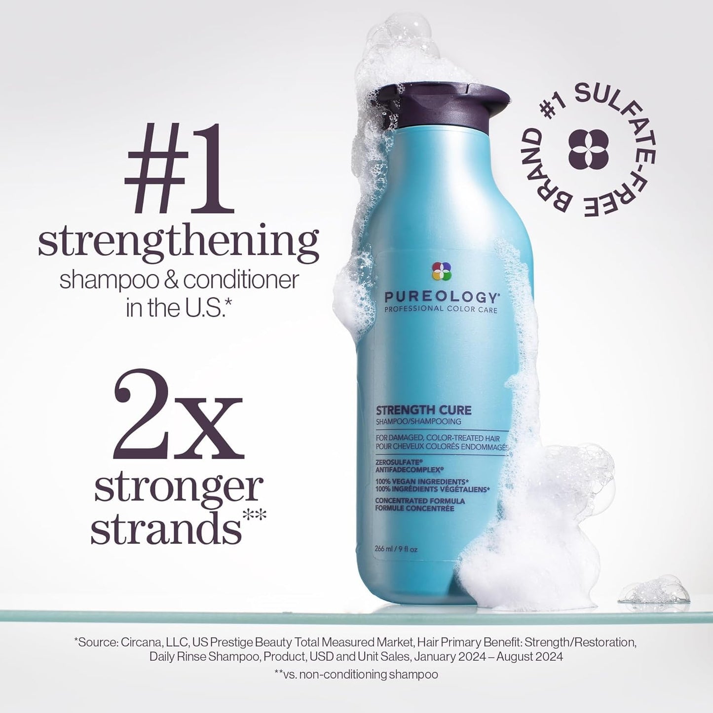 Pureology Pure Treats Strength Cure Mini Kit - Sulfate-Free Repairing Shampoo, Conditioner, Color Fanatic Leave-In Conditioner & Color Fanatic Top Coat Sheer for Damaged Hair