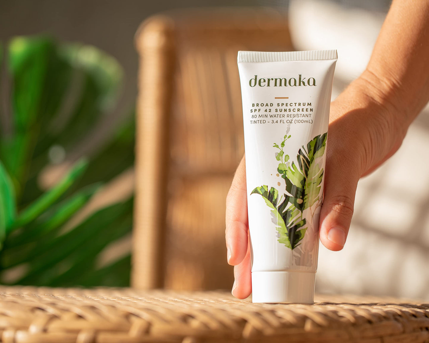 Dermaka Lightly Tinted Mineral Sunscreen SPF 42 – Anti-Aging Face Moisturizer with Zinc Oxide & Aloe Vera – Water Resistant, Non-Greasy & Reef Safe for Sensitive Skin – 3.4 oz