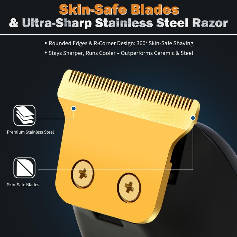 Elehomyou Beard Trimmer for Men - Rechargeable Men's Hair Clippers & Razor, Cordless Hair Trimmer & Shaver for Face, Neck, Groin & Manscaping, Ideal Gift for Men, Black